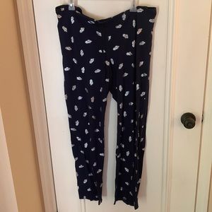 Tommy Bahama sleep drawstring pajama pants navy silver pineapple size M cotton